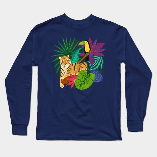 Tropical landscape Long Sleeve T-Shirt by Circe Oropeza